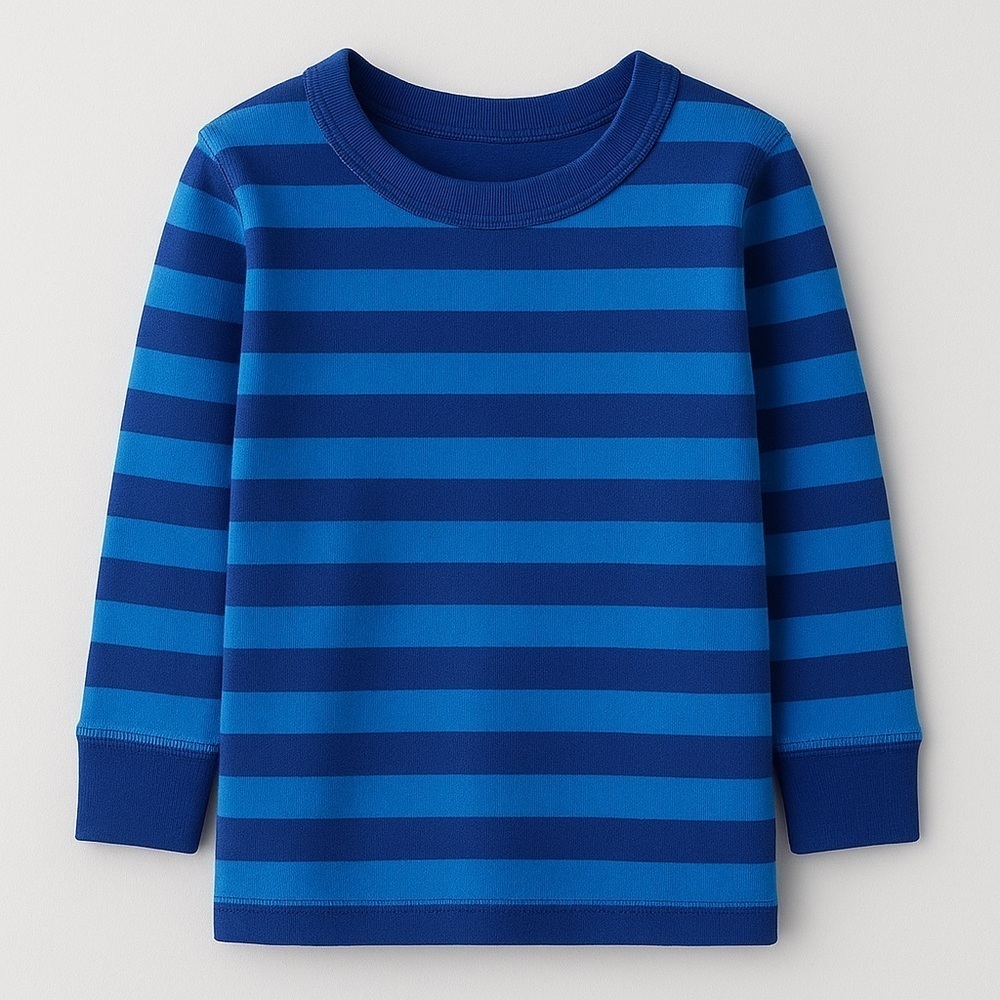 Hanna Andersson Navy and Blue Stripe Long Sleeve Shirt